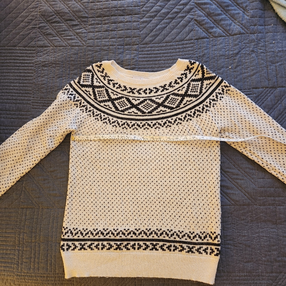 Loft cream/black fair isle sweater (S)